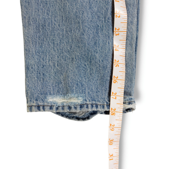 NWOT Pistola High-Rise Distressed Button Fly Straight Denim Jeans Sz. 26x28 Blue - Picture 8 of 10